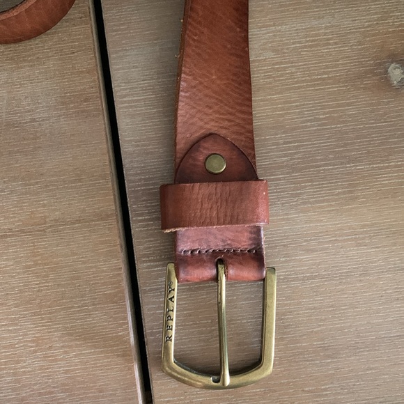 Genuine leather terracotta belt - Picture 2 of 6